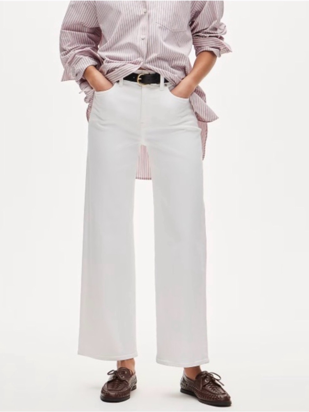 J.Crew Slim-Wide High-Rise Super-Stretch Jeans White 24P NWT